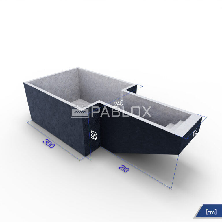 Betonový bazén 510 × 240 × 150 - schody 112 cm