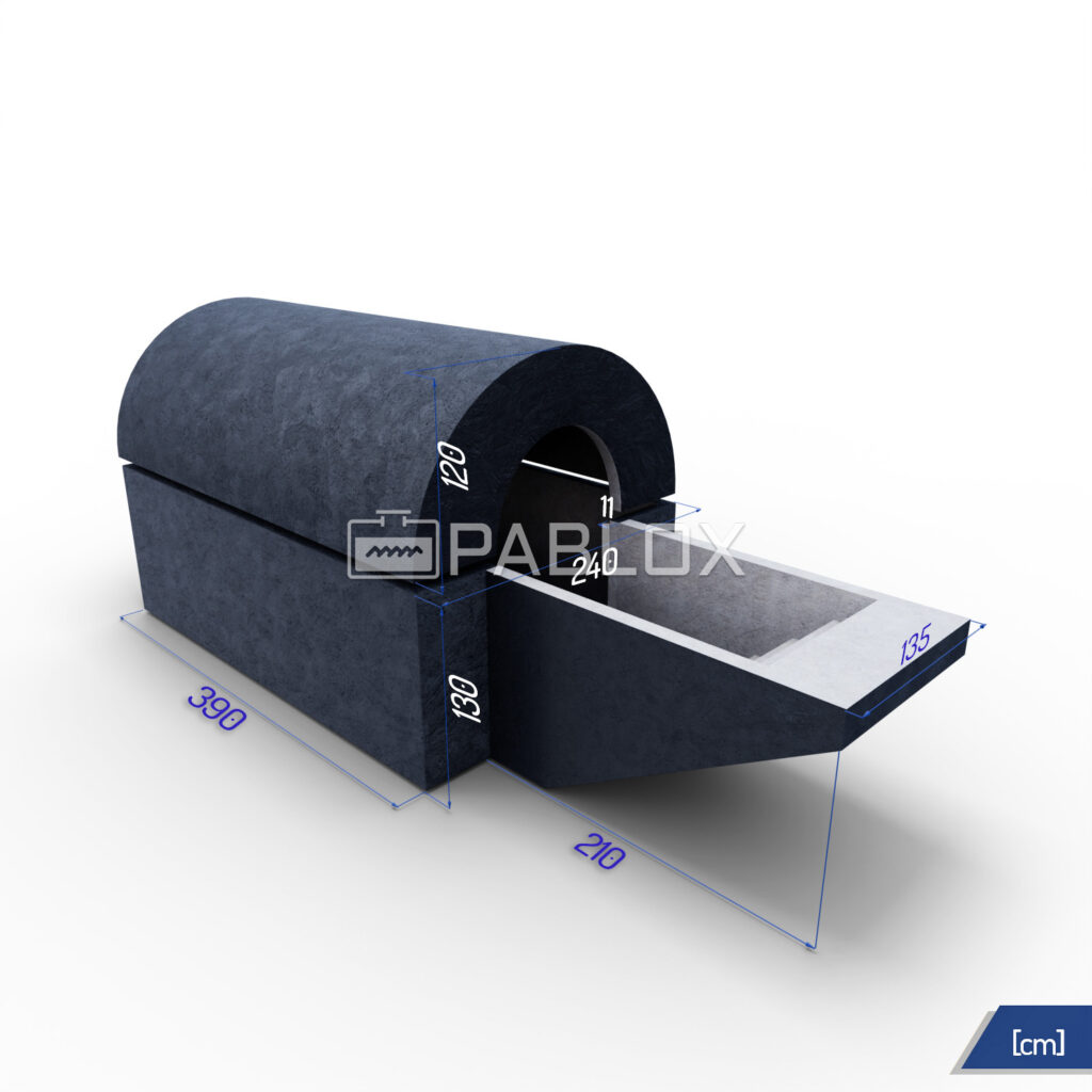 Betonový sklep s klenbou 390 × 240 × 250 s monolitickými schody